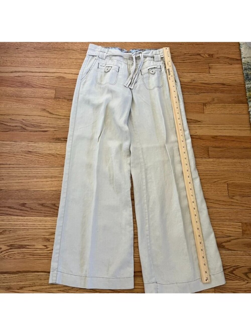 Anthropologie Womens 4 Linen Wide Leg Pants Coastal Euro Summer Beach Trousers - Picture 8 of 15